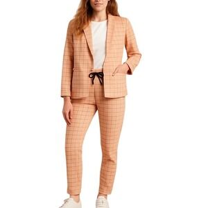 ChicMe Peach Plaid Blazer &‎ Pants Set Women's Suit Business Casual